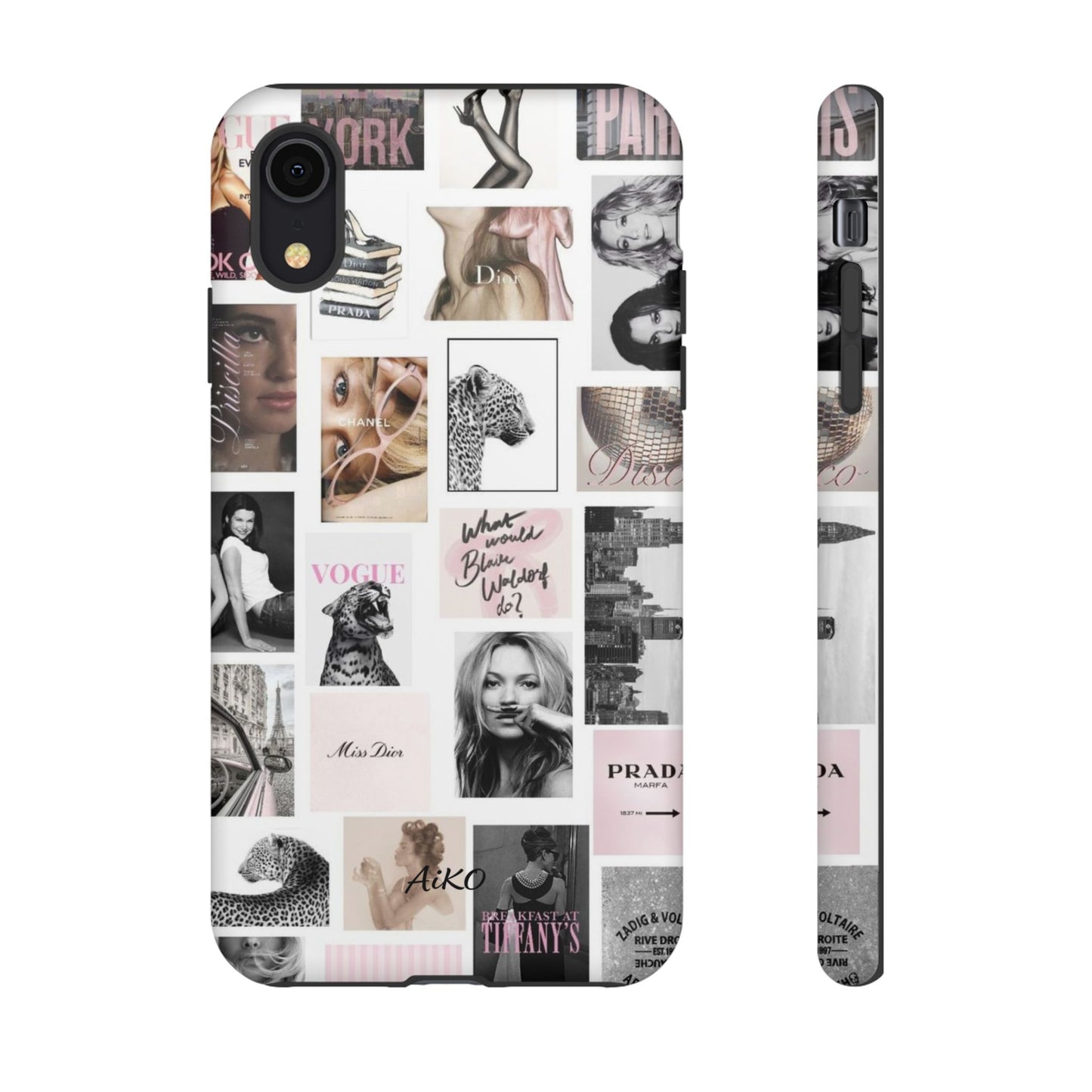 Fashion Collage Phone Case — Pink Vogue Magazine Aesthetic Tough Case