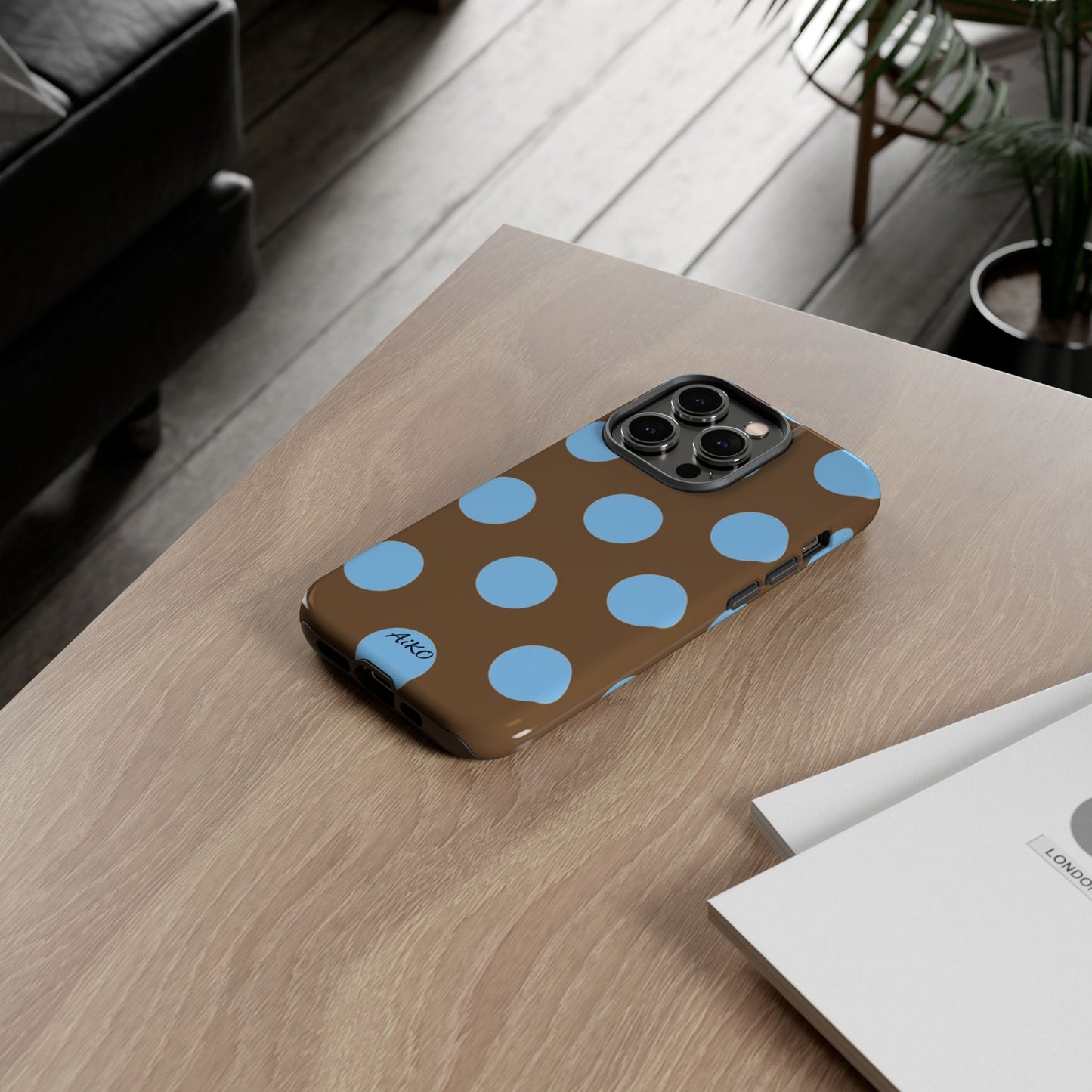 Polka Dots (Blue & Brown)