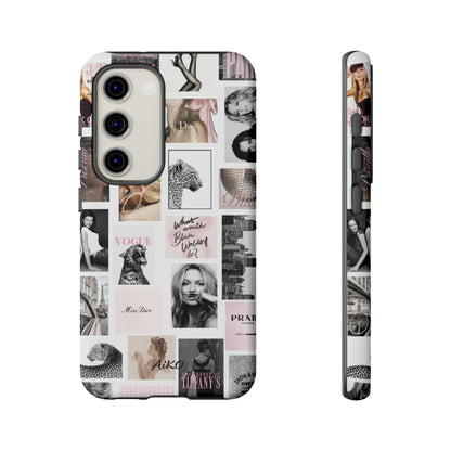 Fashion Collage Phone Case — Pink Vogue Magazine Aesthetic Tough Case