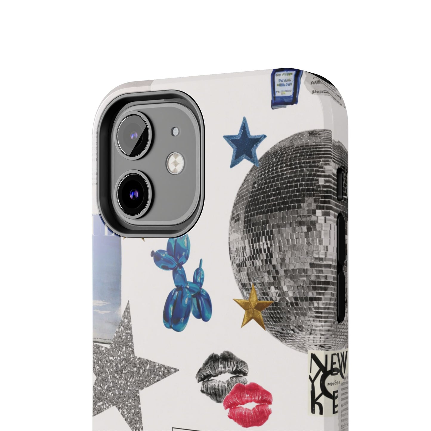 Glam Collage — Tough Protective Phone Case (disco ball, lips, stars)