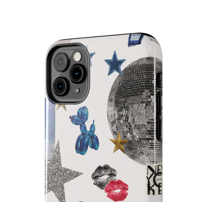 Glam Collage — Tough Protective Phone Case (disco ball, lips, stars)
