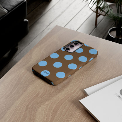 Polka Dots (Blue & Brown)