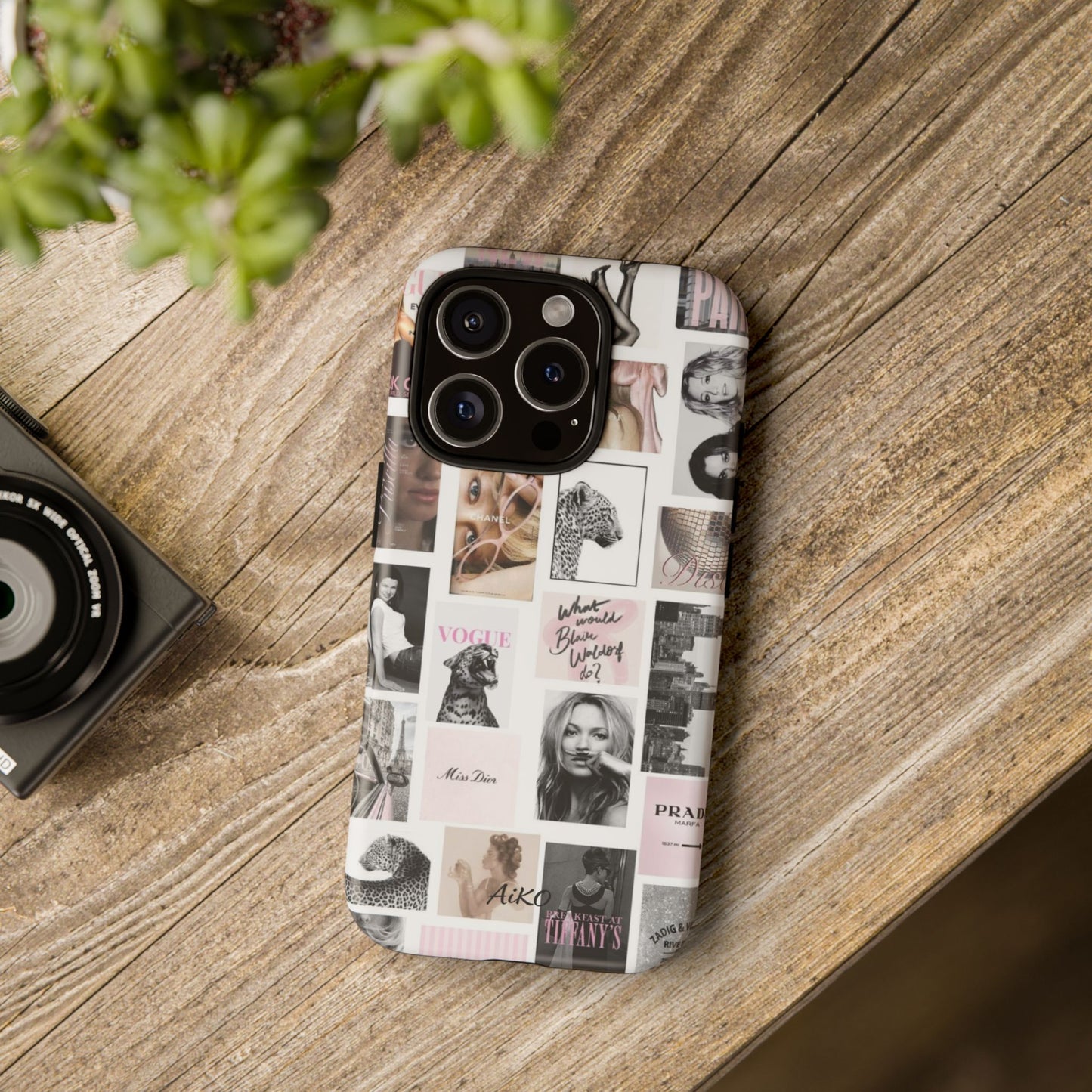 Fashion Collage Phone Case — Pink Vogue Magazine Aesthetic Tough Case