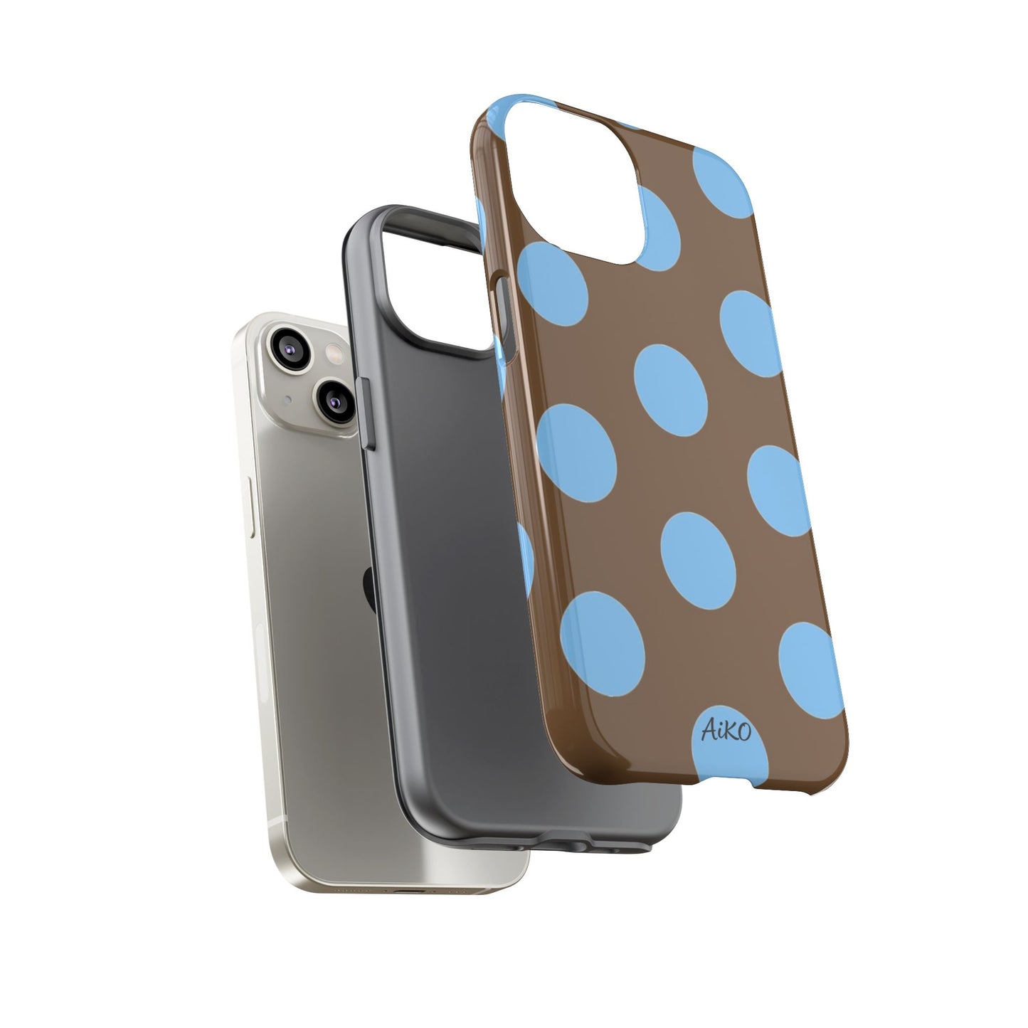 Polka Dots (Blue & Brown)