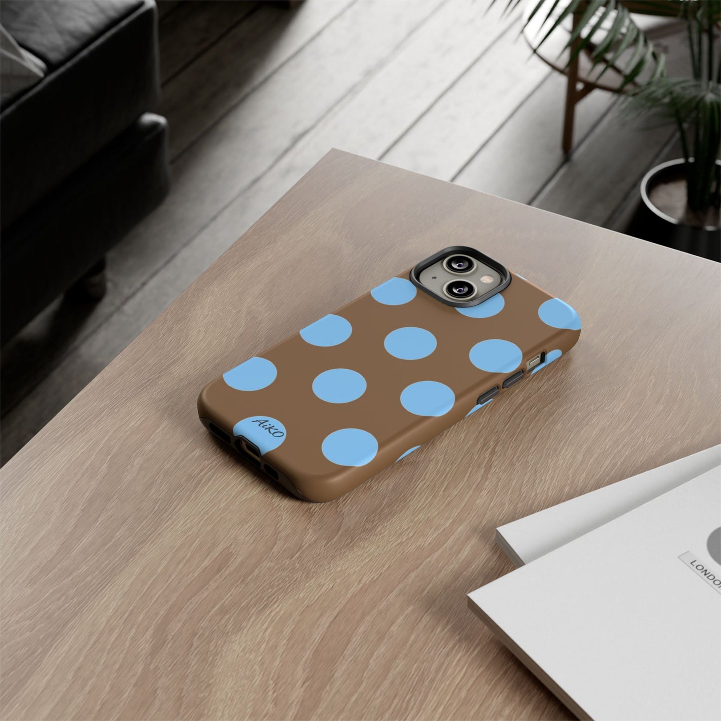 Polka Dots (Blue & Brown)