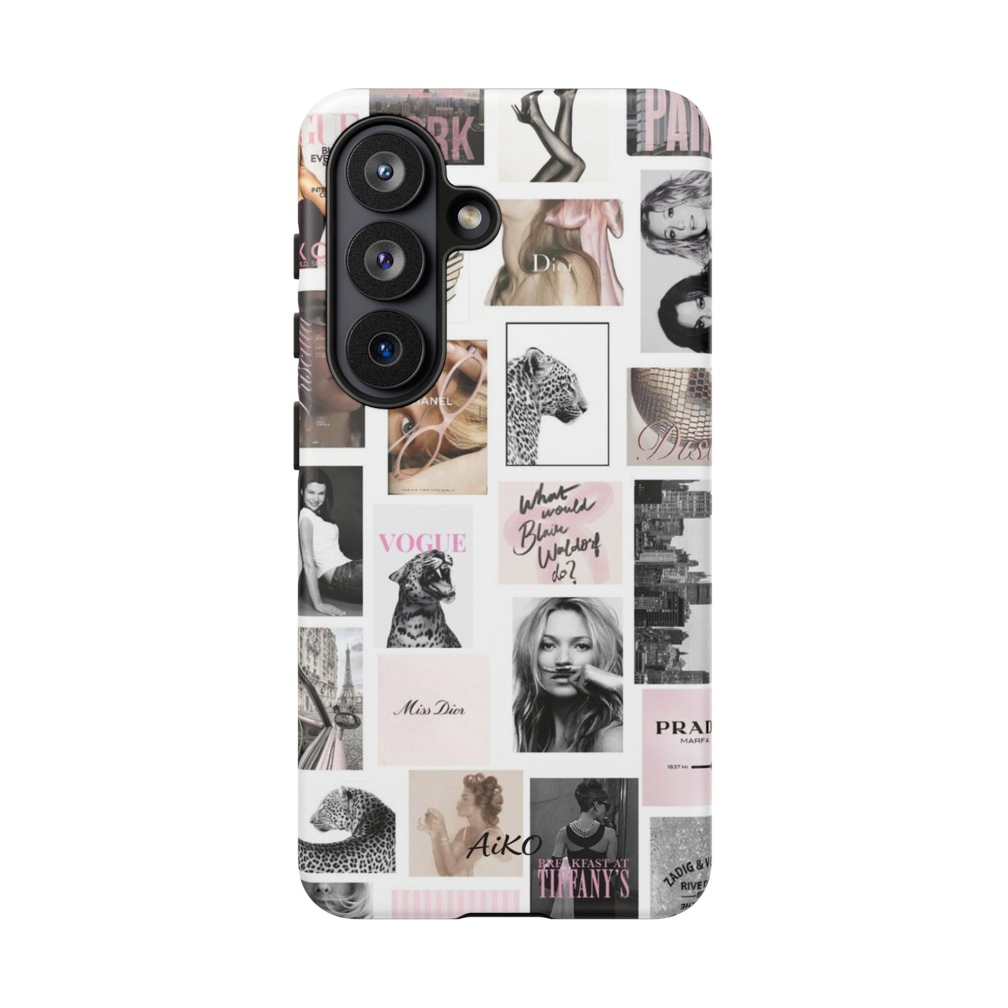Fashion Collage Phone Case — Pink Vogue Magazine Aesthetic Tough Case