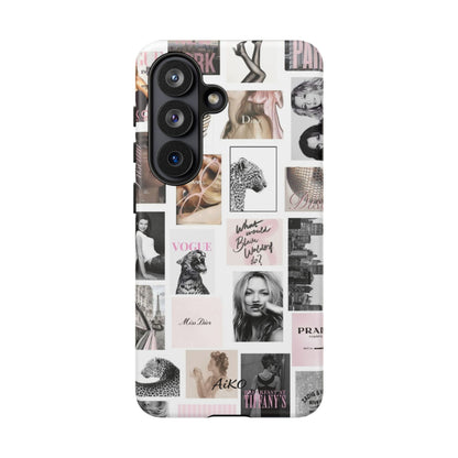 Fashion Collage Phone Case — Pink Vogue Magazine Aesthetic Tough Case