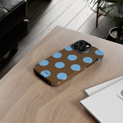 Polka Dots (Blue & Brown)