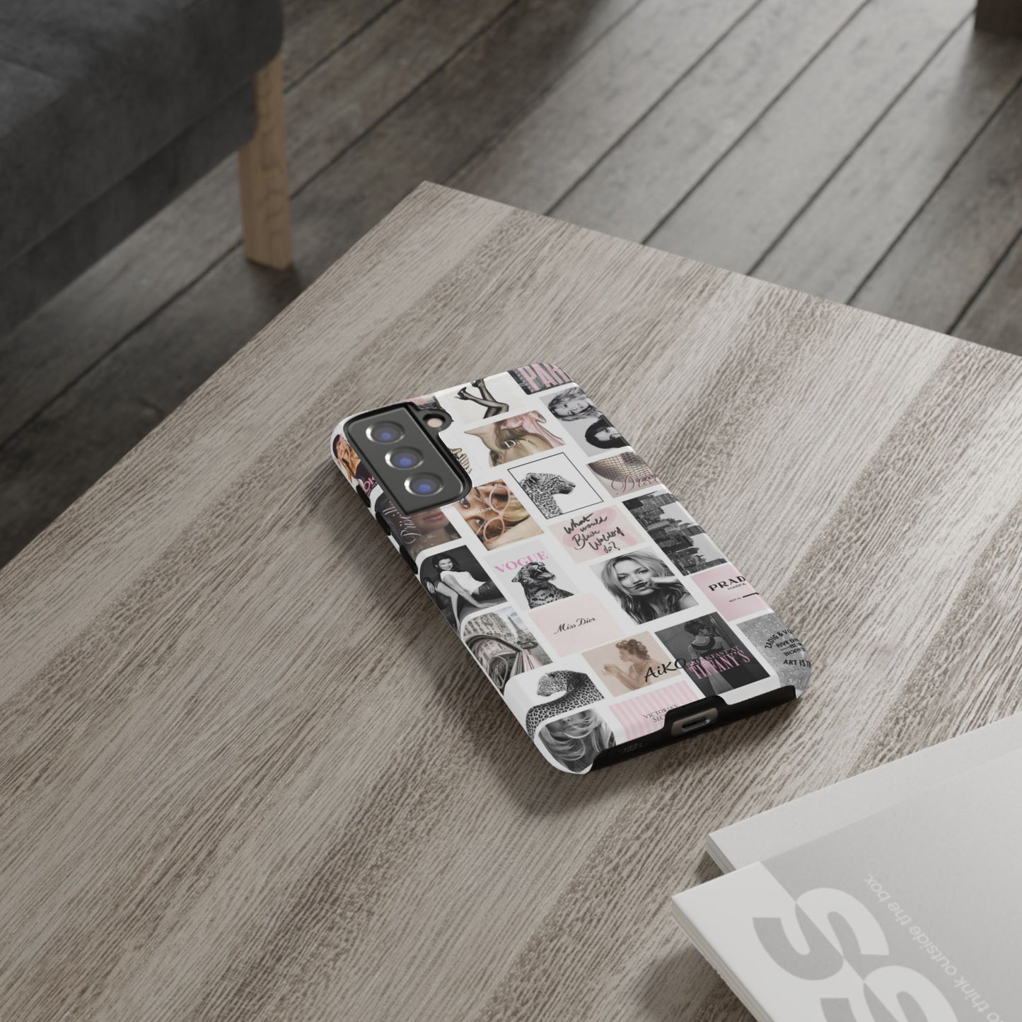Fashion Collage Phone Case — Pink Vogue Magazine Aesthetic Tough Case