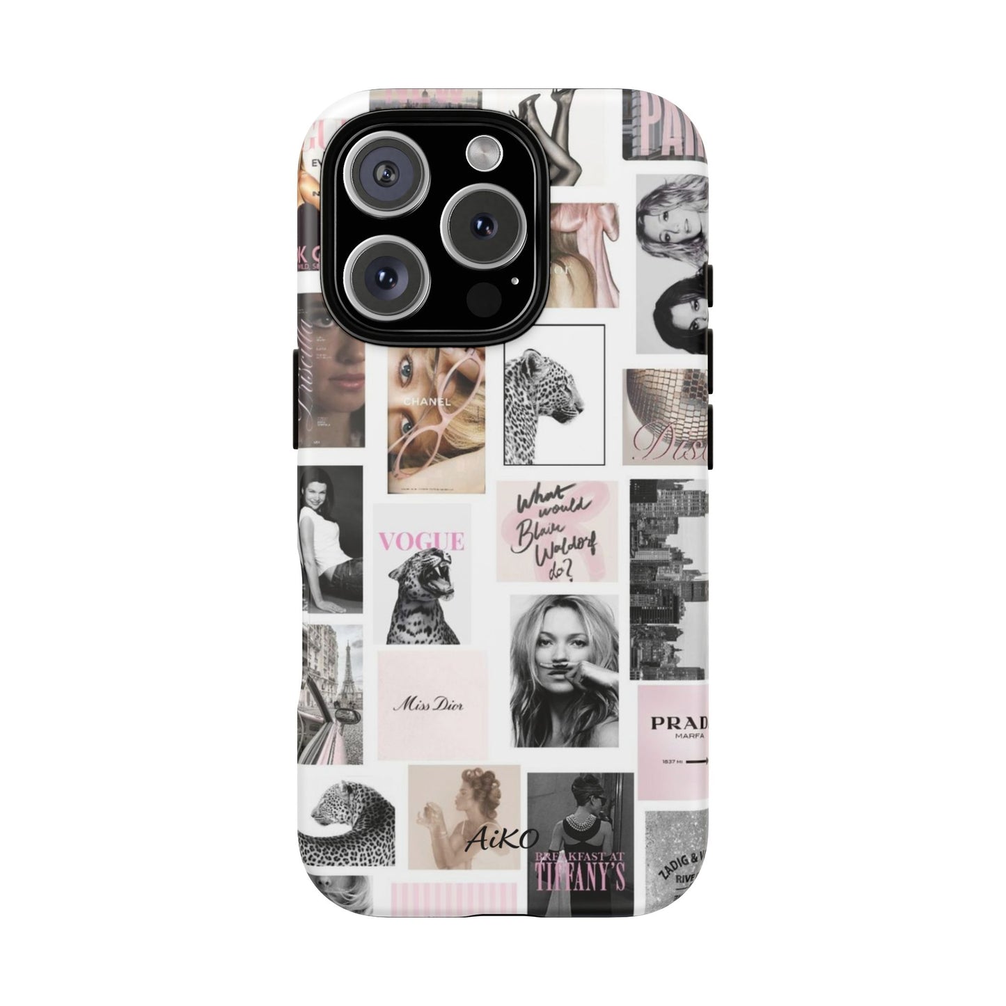 Fashion Collage Phone Case — Pink Vogue Magazine Aesthetic Tough Case
