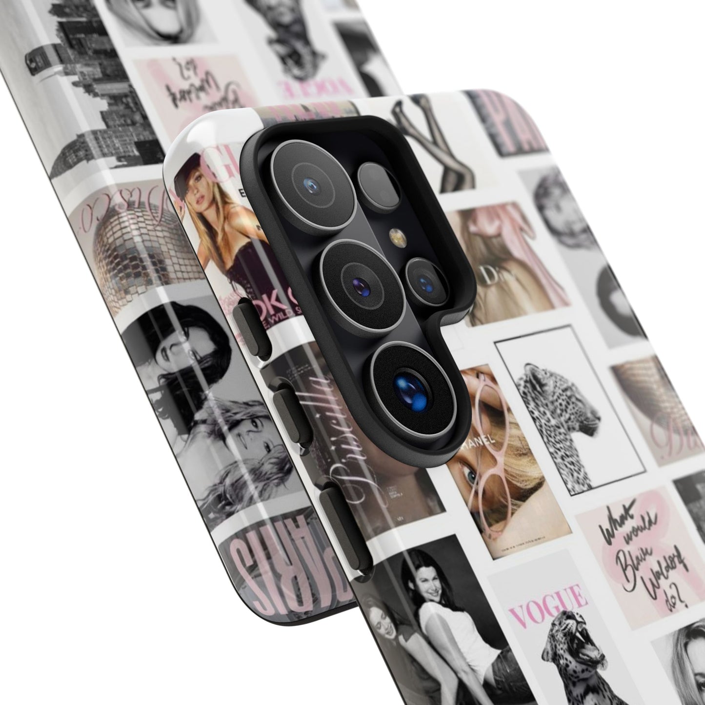 Fashion Collage Phone Case — Pink Vogue Magazine Aesthetic Tough Case