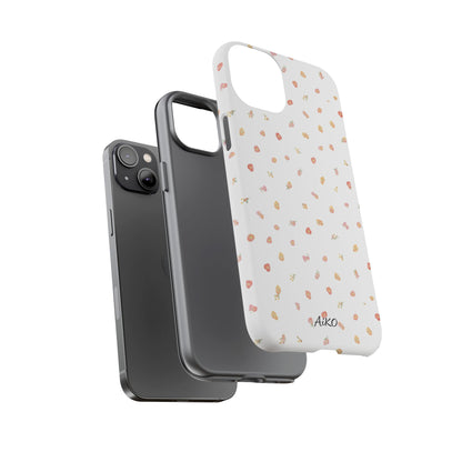 Floral Confetti Tough Phone Case — Minimal White with Tiny Rose Petals