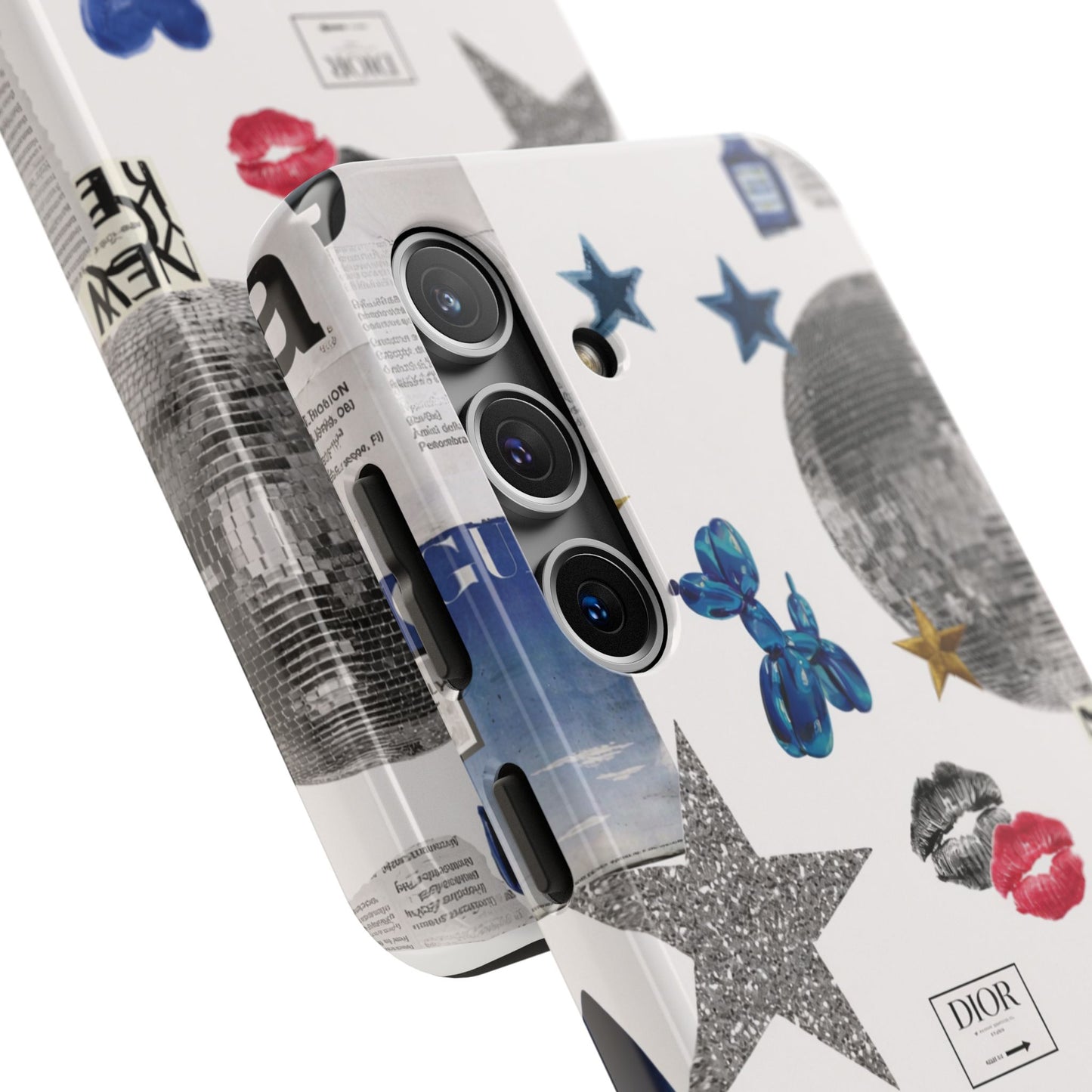 Glam Collage — Tough Protective Phone Case (disco ball, lips, stars)