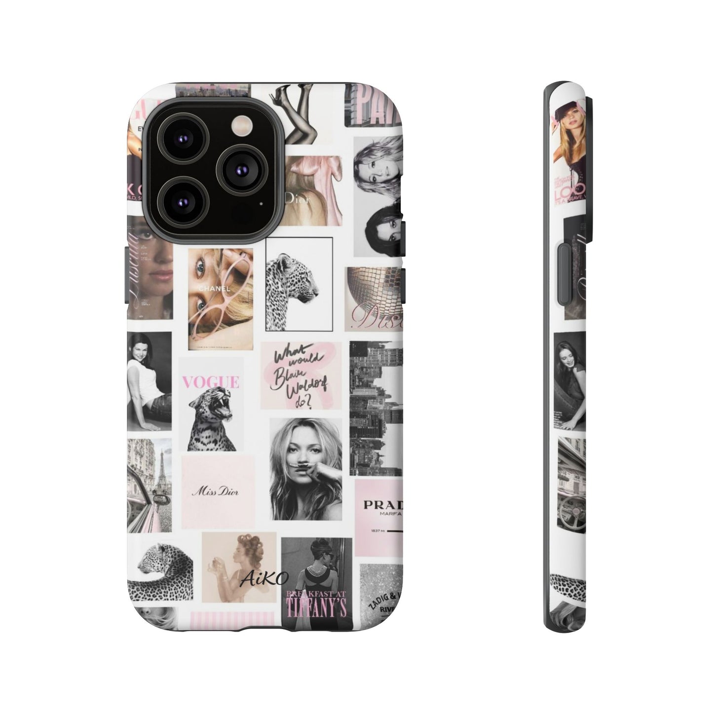 Fashion Collage Phone Case — Pink Vogue Magazine Aesthetic Tough Case