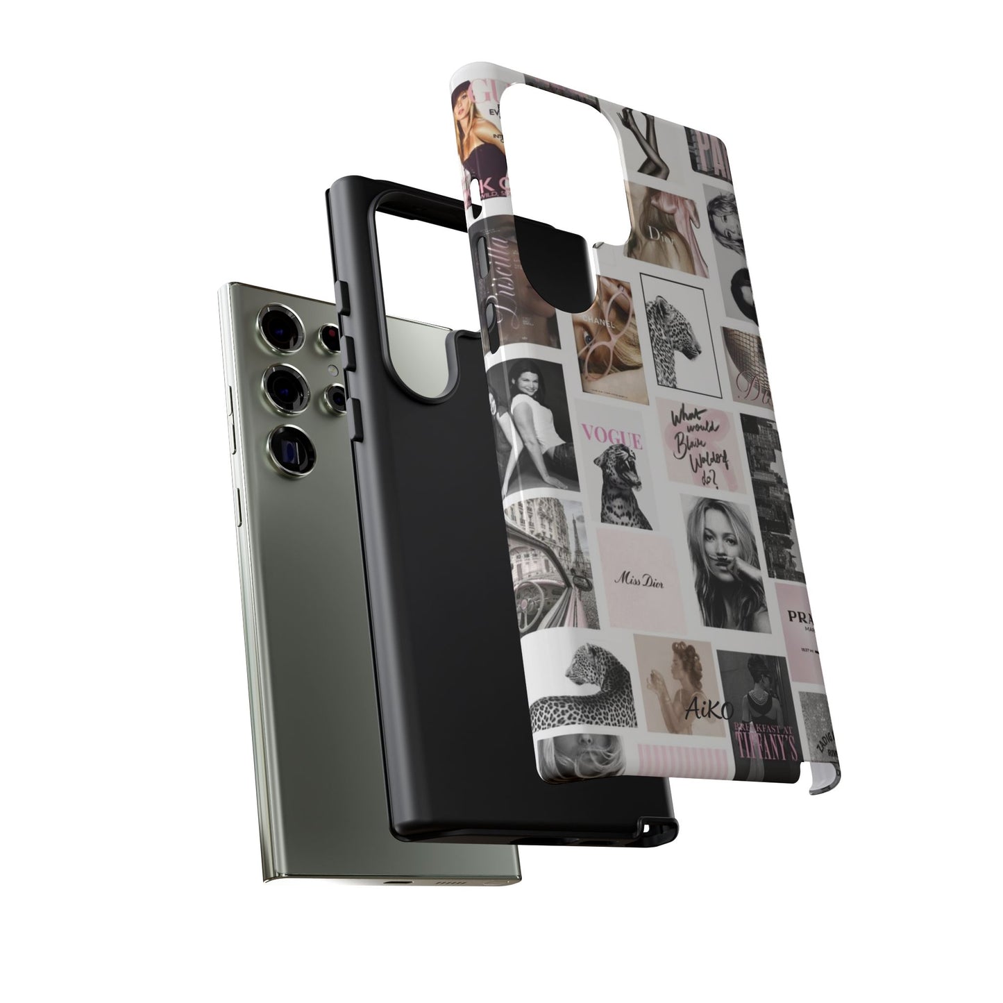 Fashion Collage Phone Case — Pink Vogue Magazine Aesthetic Tough Case