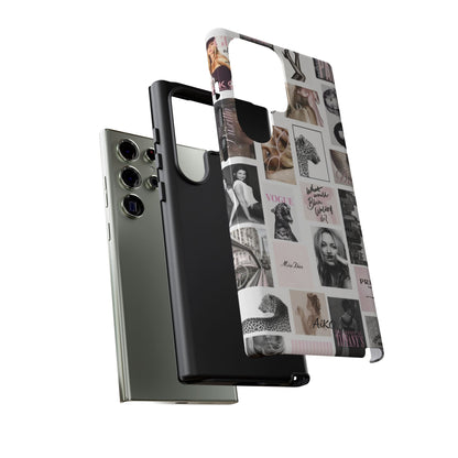Fashion Collage Phone Case — Pink Vogue Magazine Aesthetic Tough Case