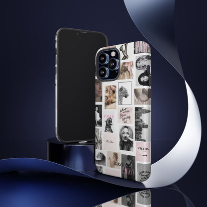 Fashion Collage Phone Case — Pink Vogue Magazine Aesthetic Tough Case