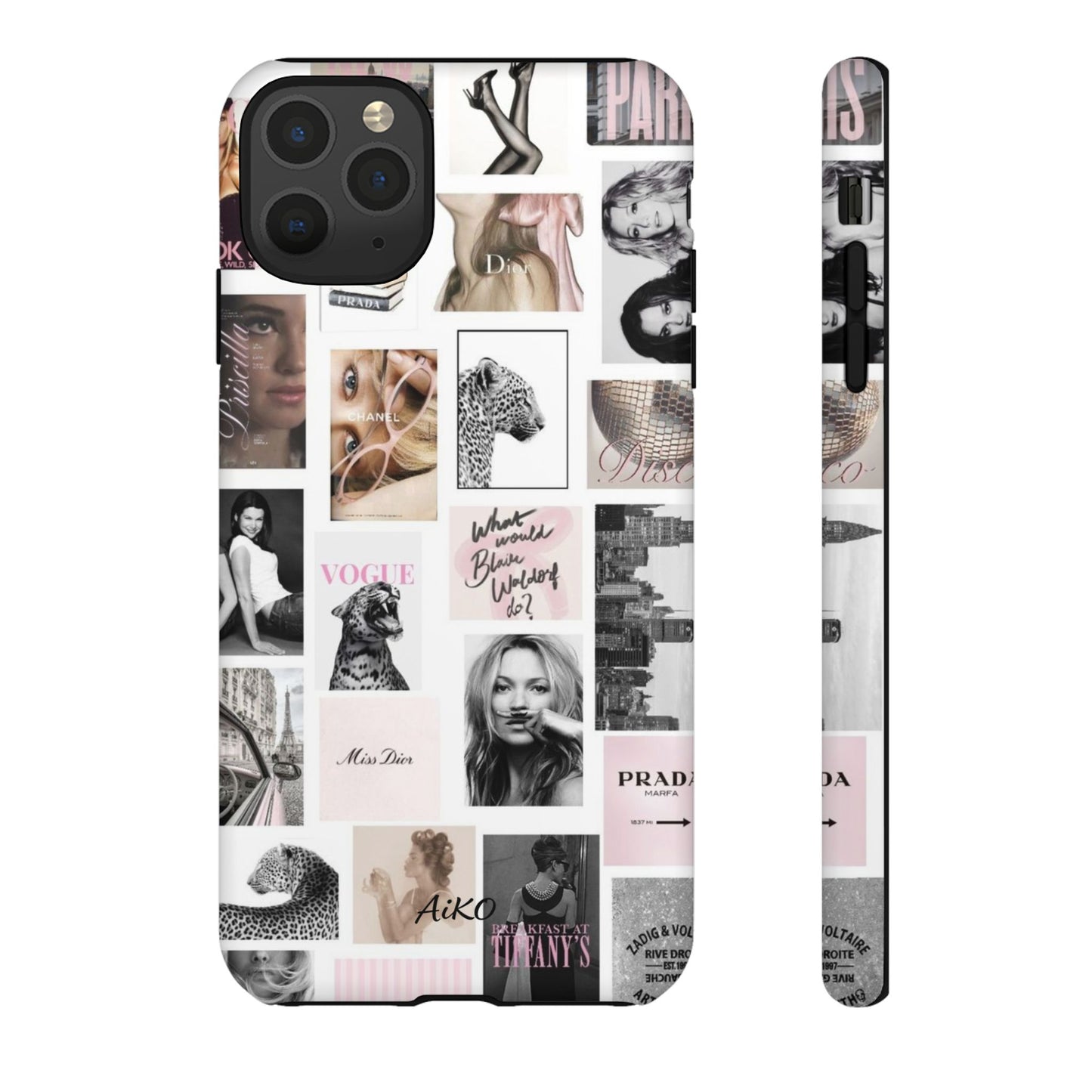 Fashion Collage Phone Case — Pink Vogue Magazine Aesthetic Tough Case