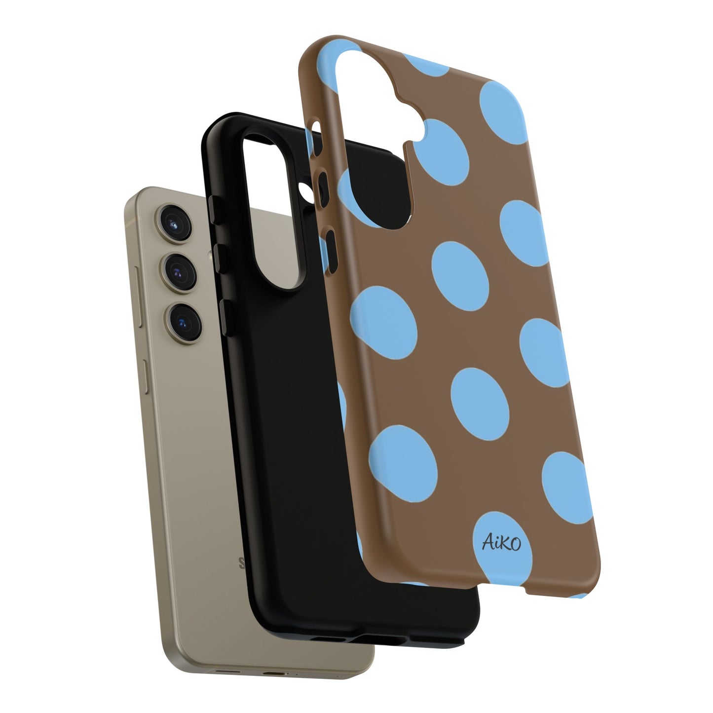 Polka Dots (Blue & Brown)