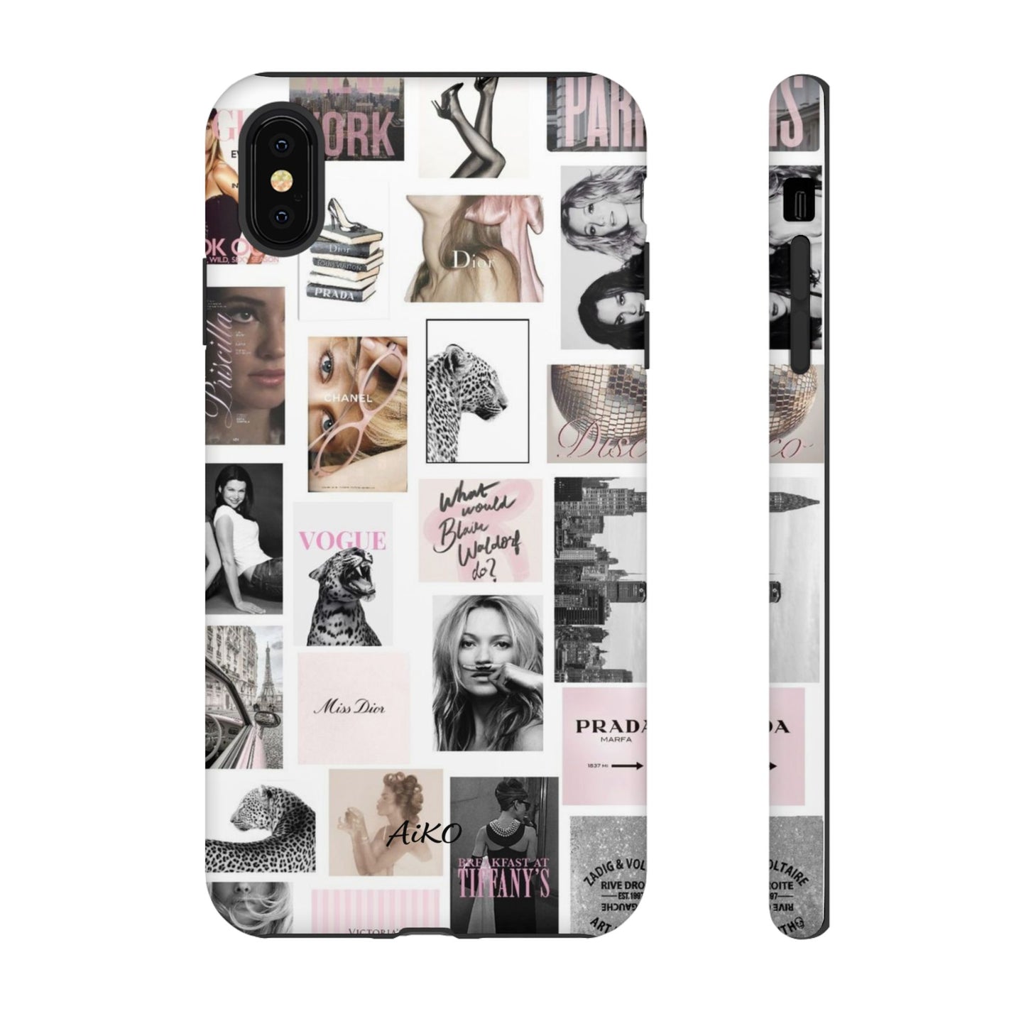 Fashion Collage Phone Case — Pink Vogue Magazine Aesthetic Tough Case