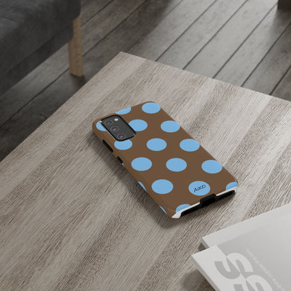Polka Dots (Blue & Brown)