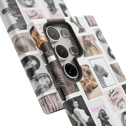 Fashion Collage Phone Case — Pink Vogue Magazine Aesthetic Tough Case