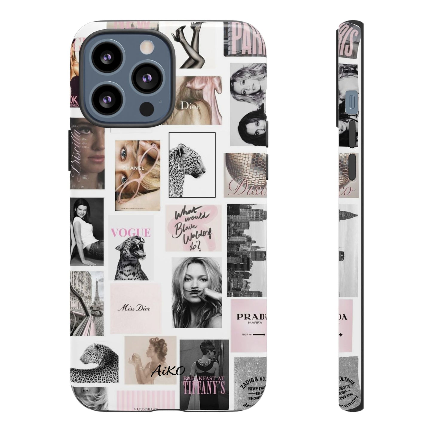 Fashion Collage Phone Case — Pink Vogue Magazine Aesthetic Tough Case