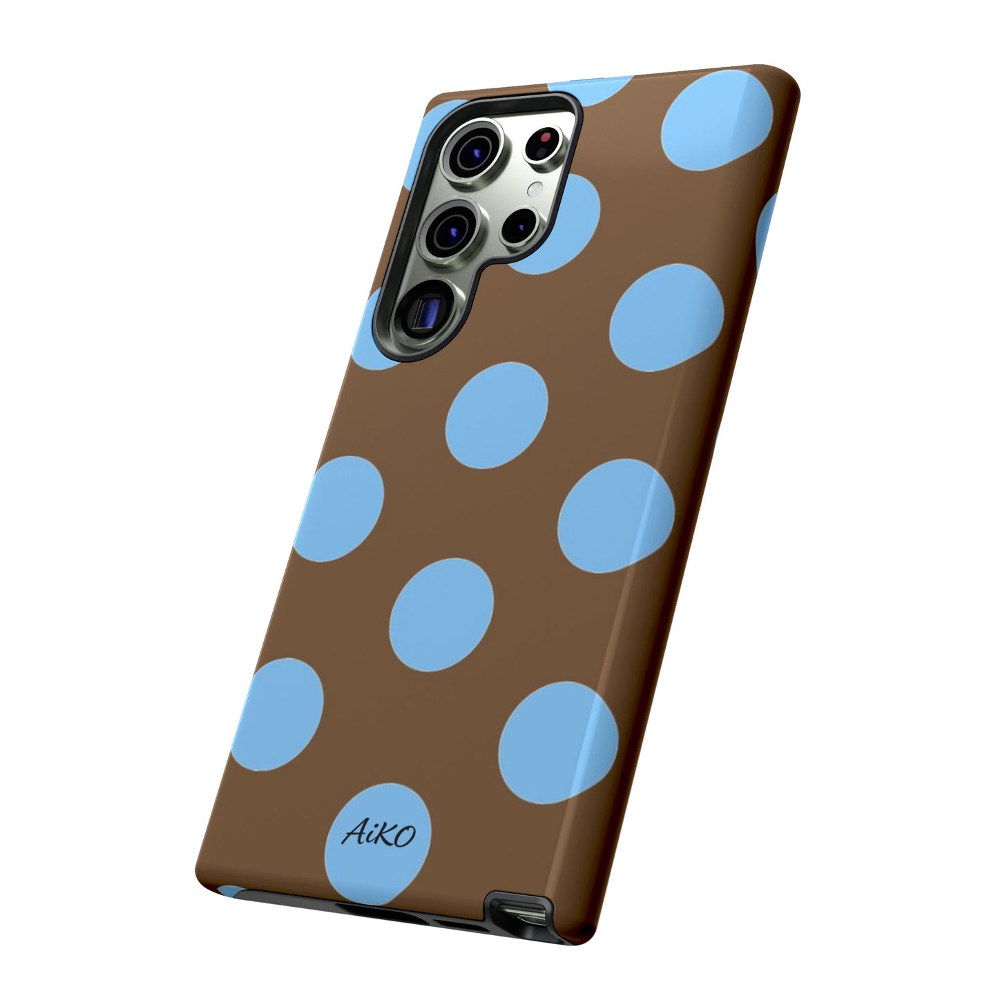 Polka Dots (Blue & Brown)