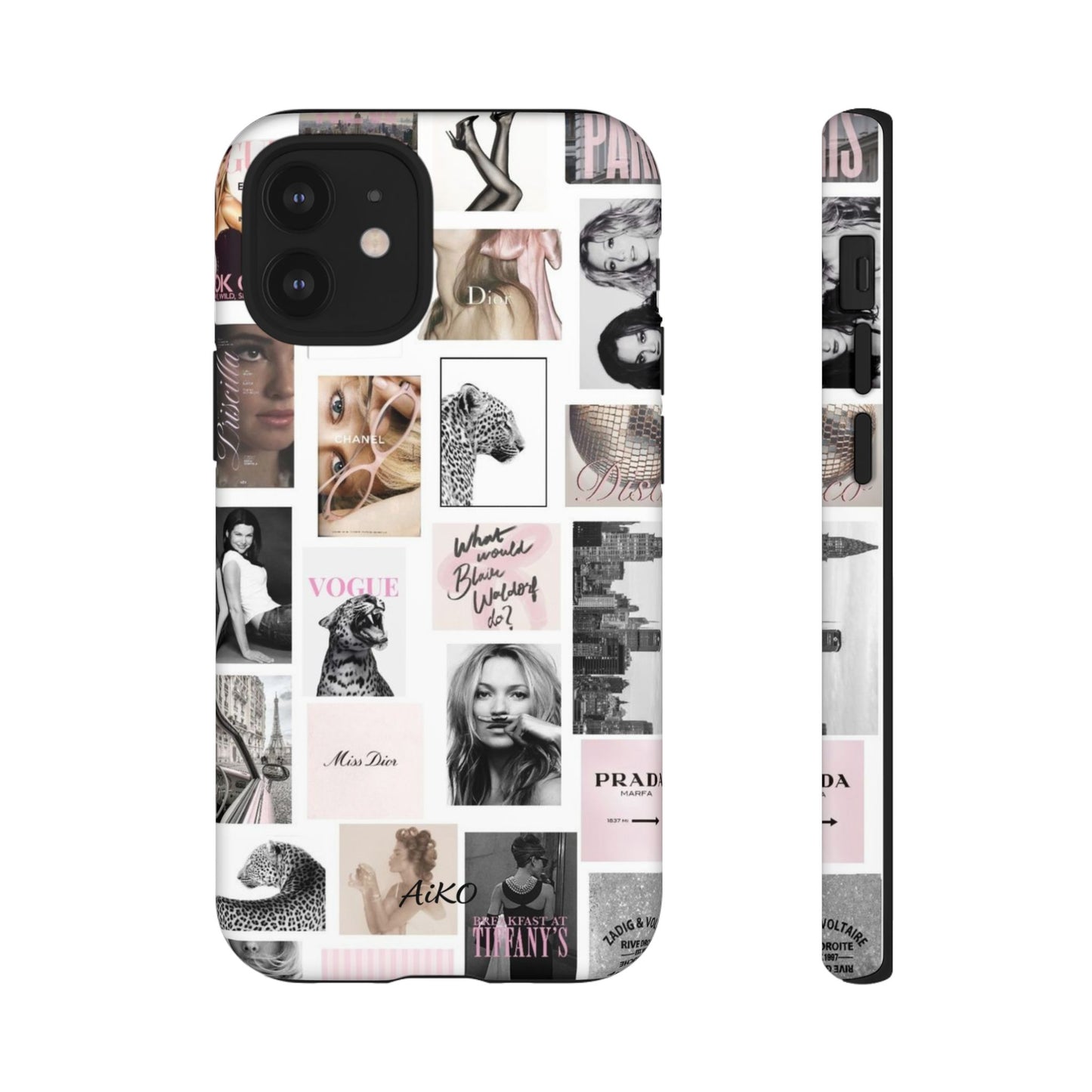 Fashion Collage Phone Case — Pink Vogue Magazine Aesthetic Tough Case