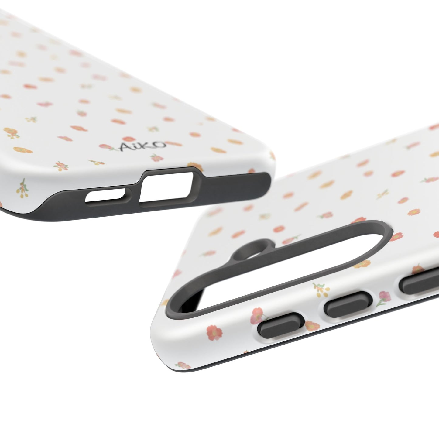 Floral Confetti Tough Phone Case — Minimal White with Tiny Rose Petals