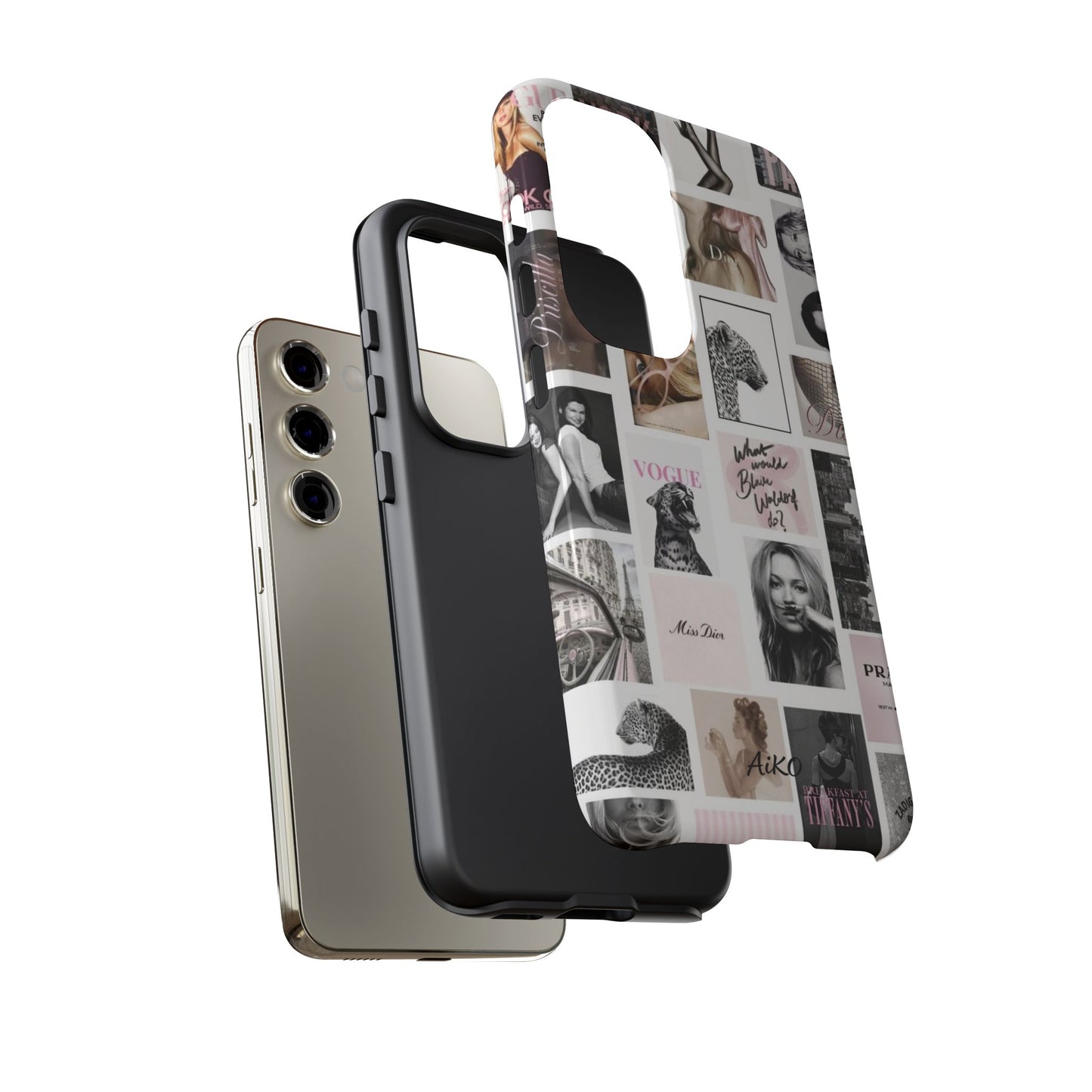 Fashion Collage Phone Case — Pink Vogue Magazine Aesthetic Tough Case