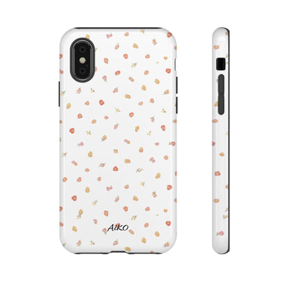 Floral Confetti Tough Phone Case — Minimal White with Tiny Rose Petals