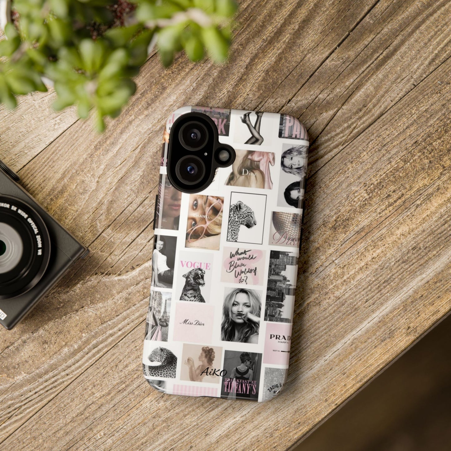 Fashion Collage Phone Case — Pink Vogue Magazine Aesthetic Tough Case