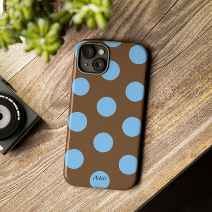 Polka Dots (Blue & Brown)