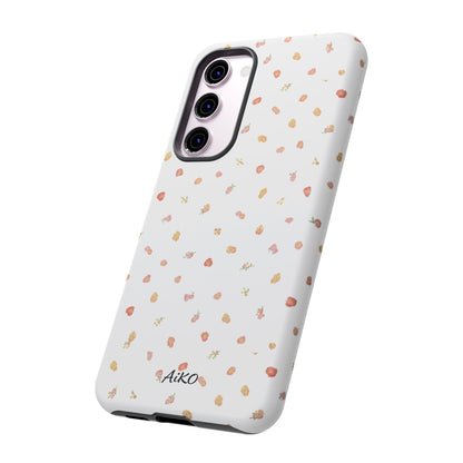 Floral Confetti Tough Phone Case — Minimal White with Tiny Rose Petals