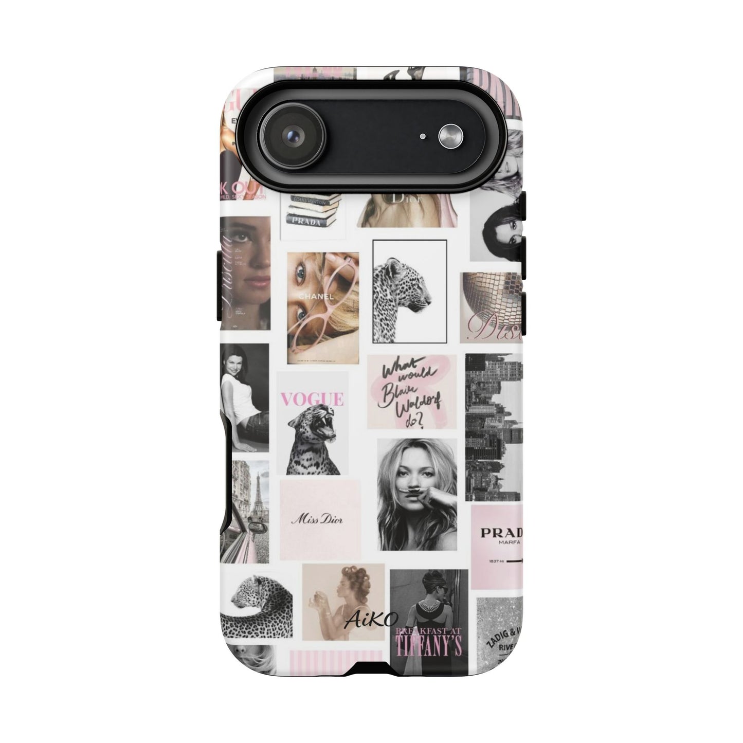 Fashion Collage Phone Case — Pink Vogue Magazine Aesthetic Tough Case