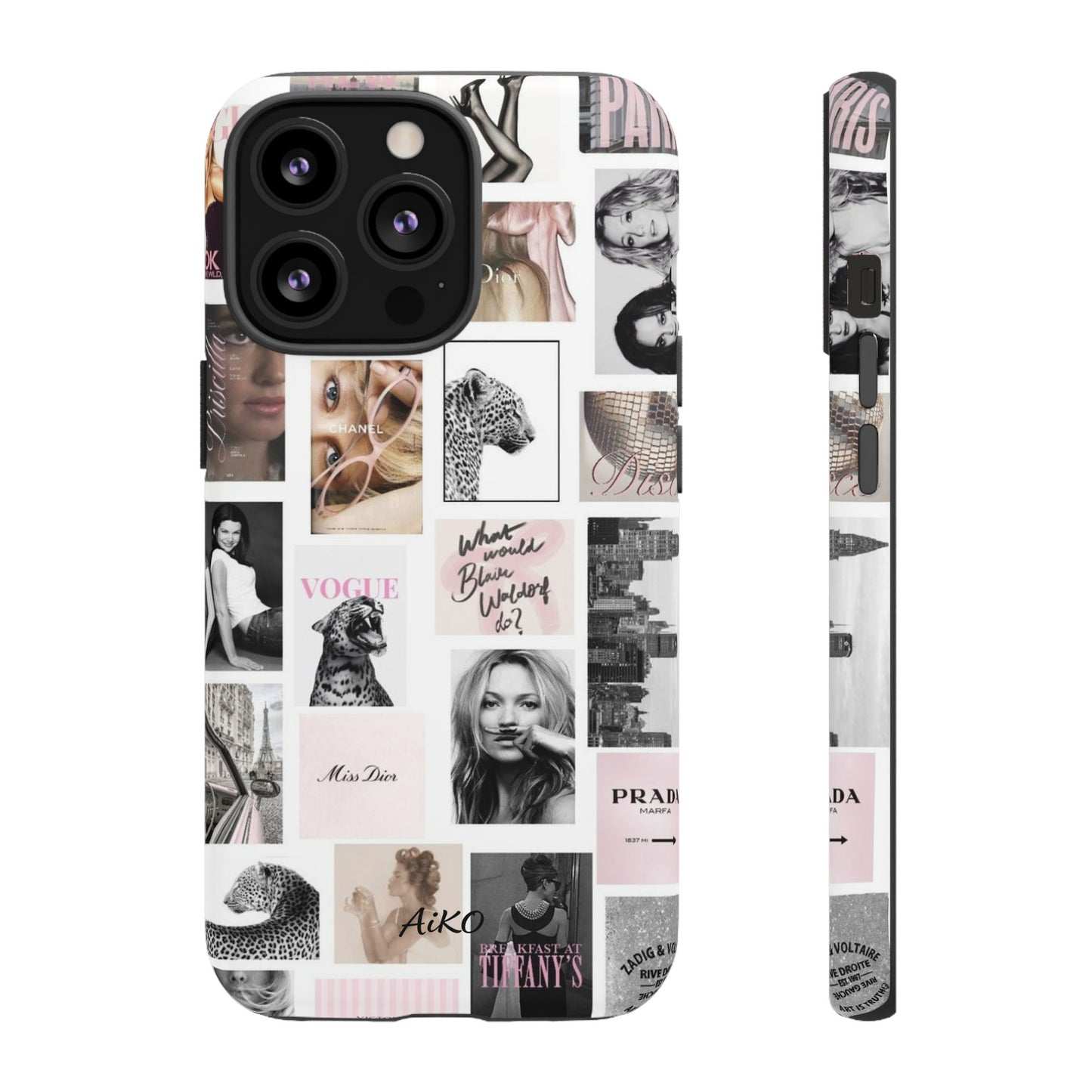 Fashion Collage Phone Case — Pink Vogue Magazine Aesthetic Tough Case