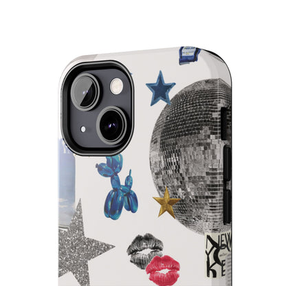 Glam Collage — Tough Protective Phone Case (disco ball, lips, stars)