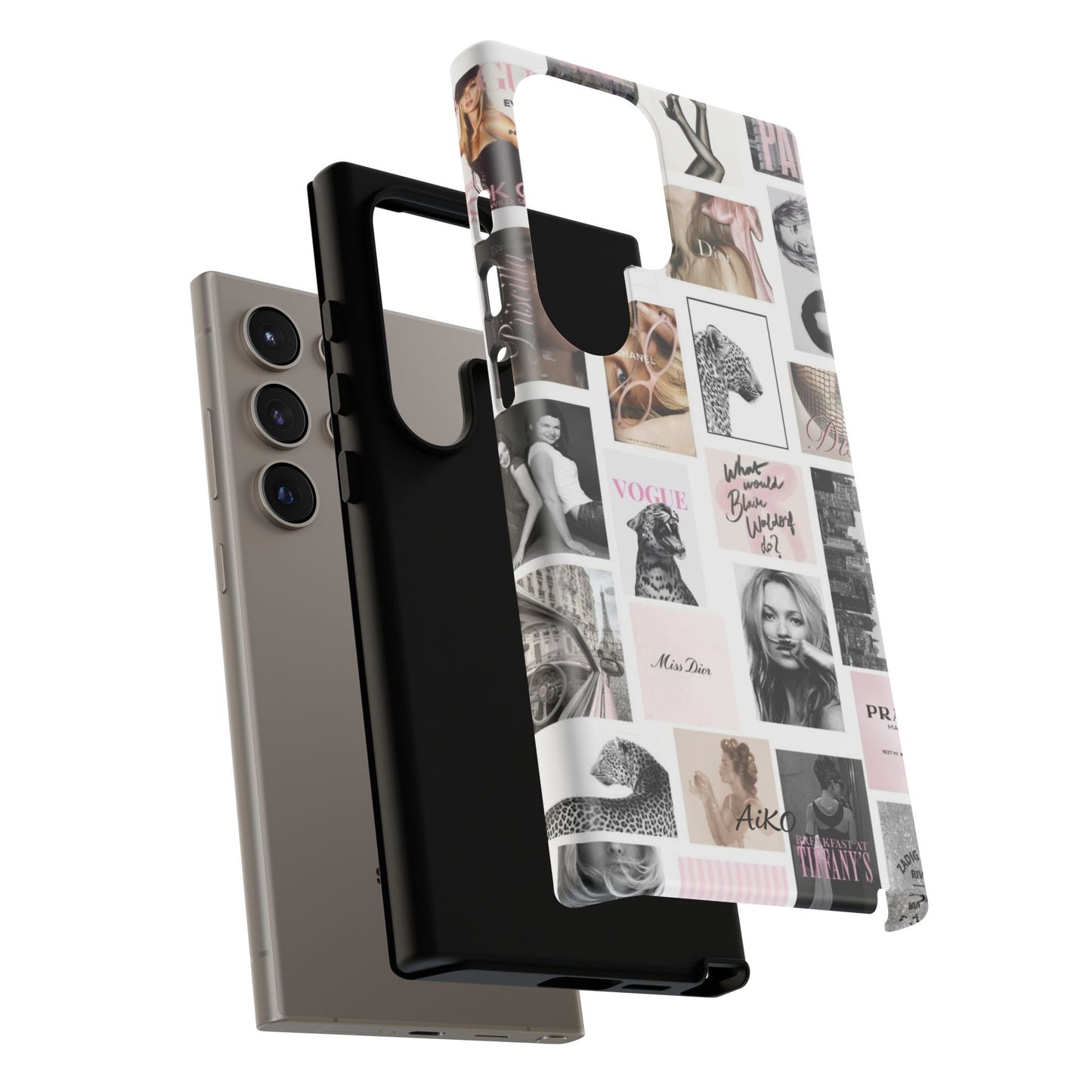 Fashion Collage Phone Case — Pink Vogue Magazine Aesthetic Tough Case
