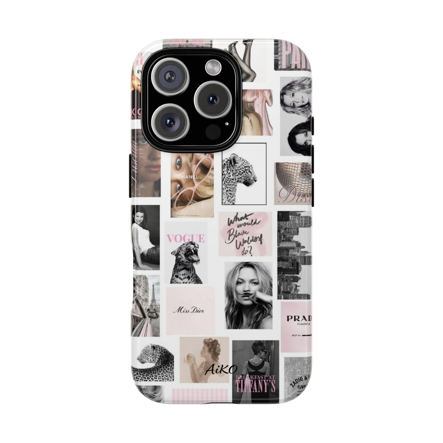 Fashion Collage Phone Case — Pink Vogue Magazine Aesthetic Tough Case