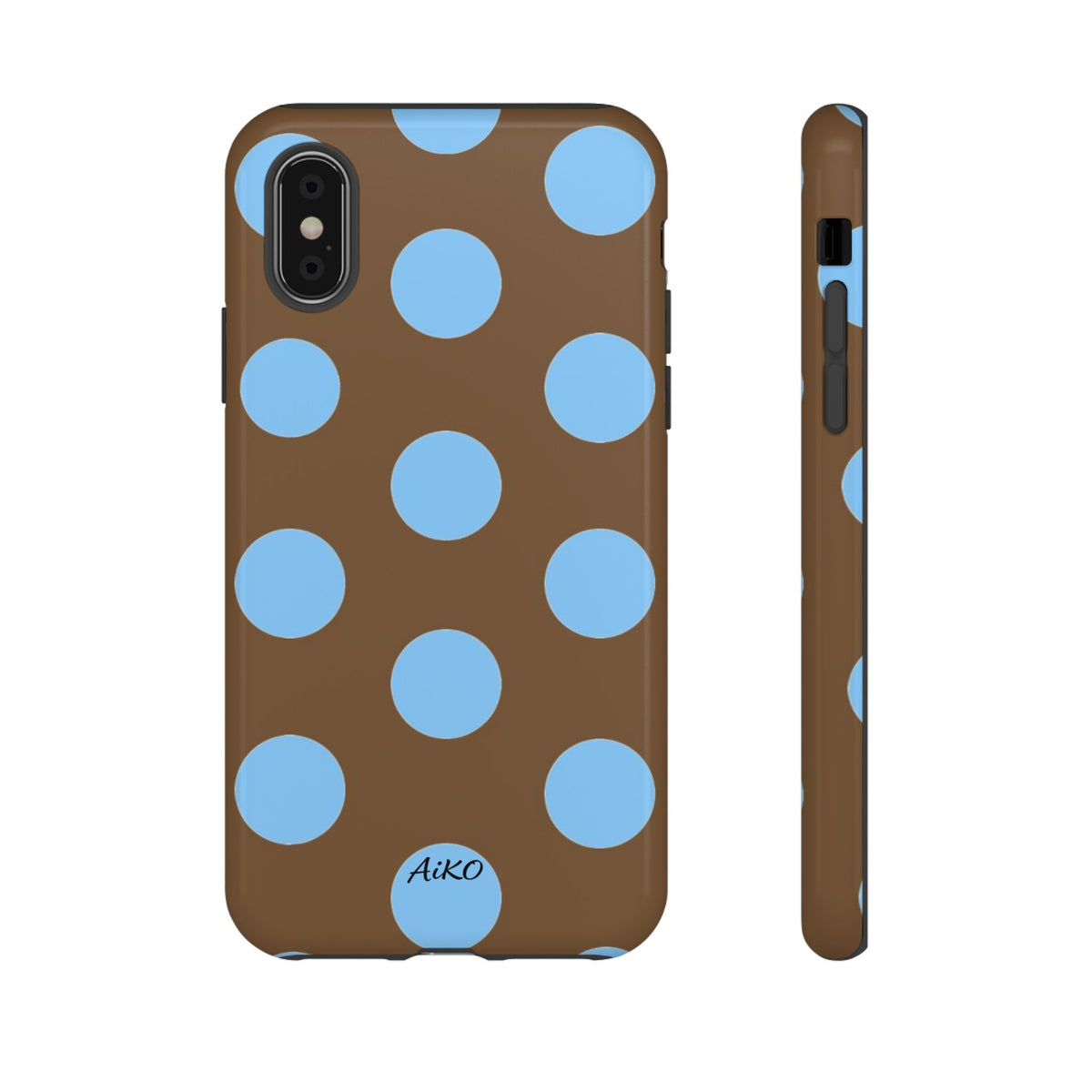Polka Dots (Blue & Brown)