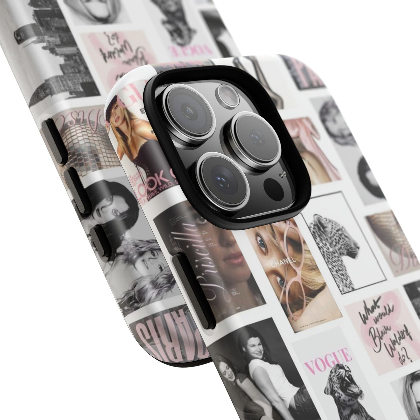 Fashion Collage Phone Case — Pink Vogue Magazine Aesthetic Tough Case