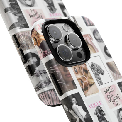 Fashion Collage Phone Case — Pink Vogue Magazine Aesthetic Tough Case