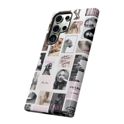 Fashion Collage Phone Case — Pink Vogue Magazine Aesthetic Tough Case