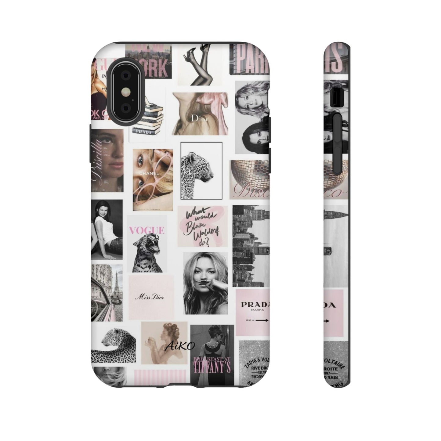 Fashion Collage Phone Case — Pink Vogue Magazine Aesthetic Tough Case