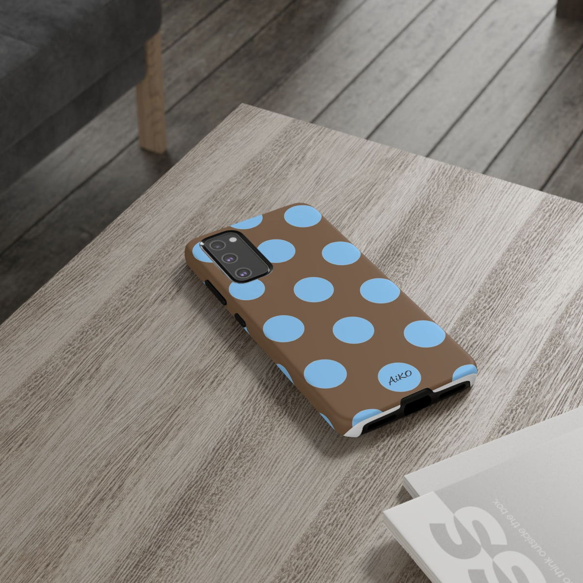 Polka Dots (Blue & Brown)
