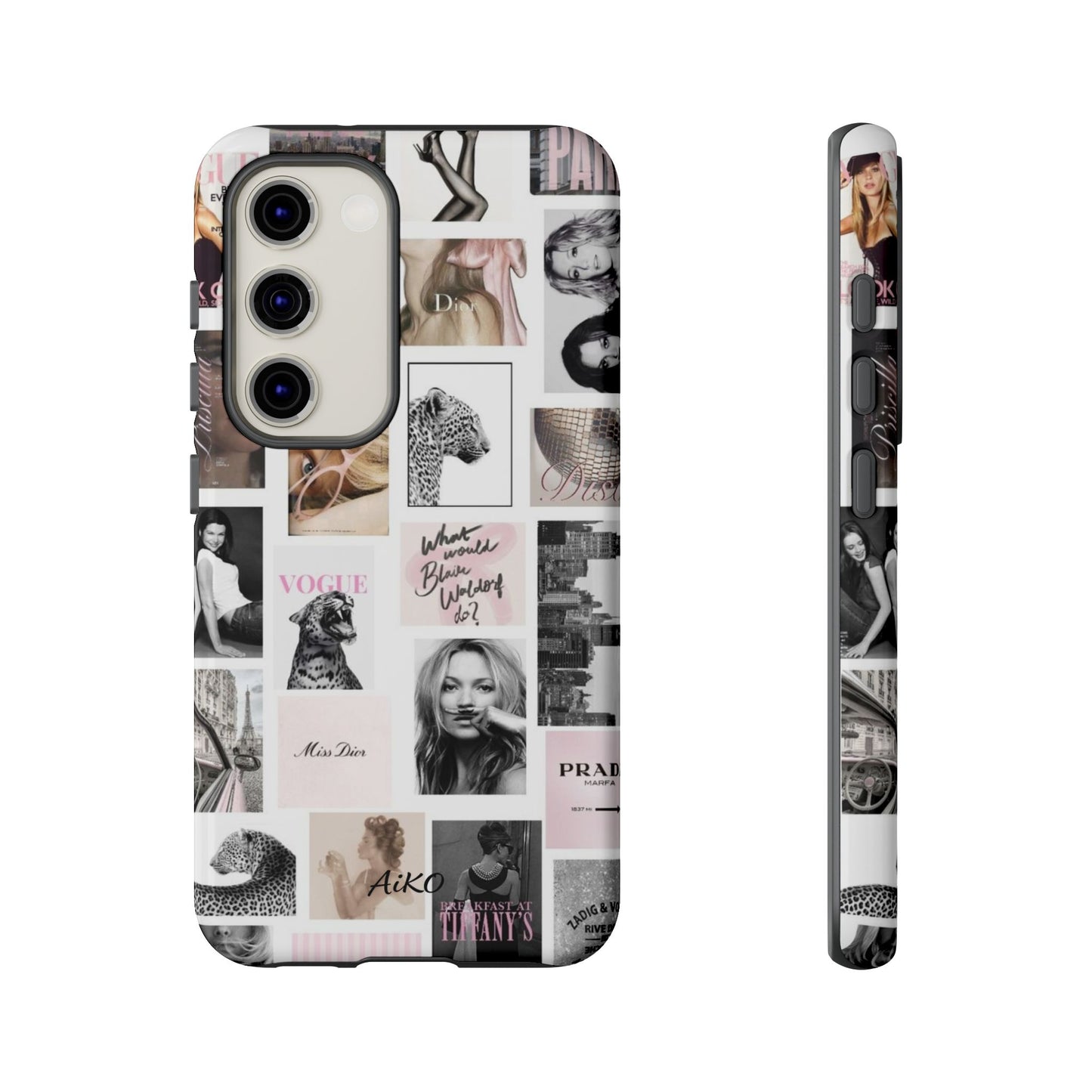 Fashion Collage Phone Case — Pink Vogue Magazine Aesthetic Tough Case