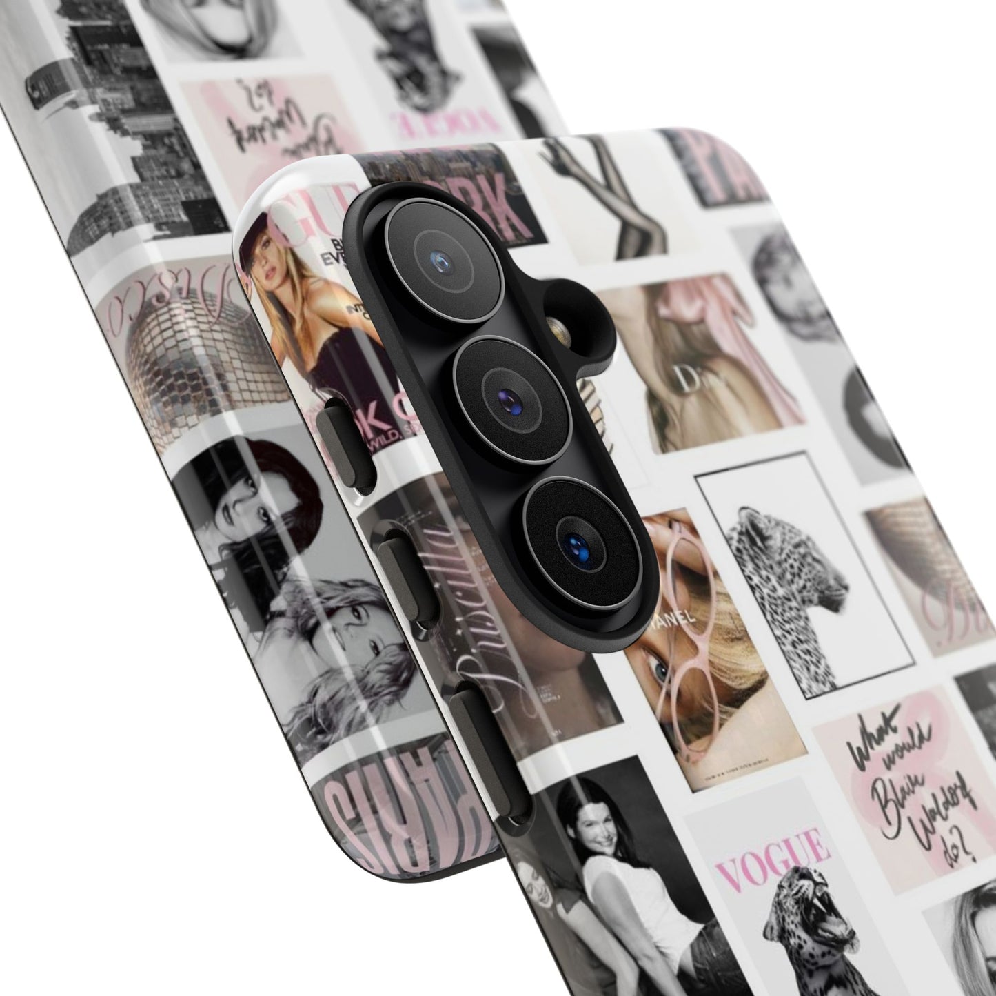 Fashion Collage Phone Case — Pink Vogue Magazine Aesthetic Tough Case
