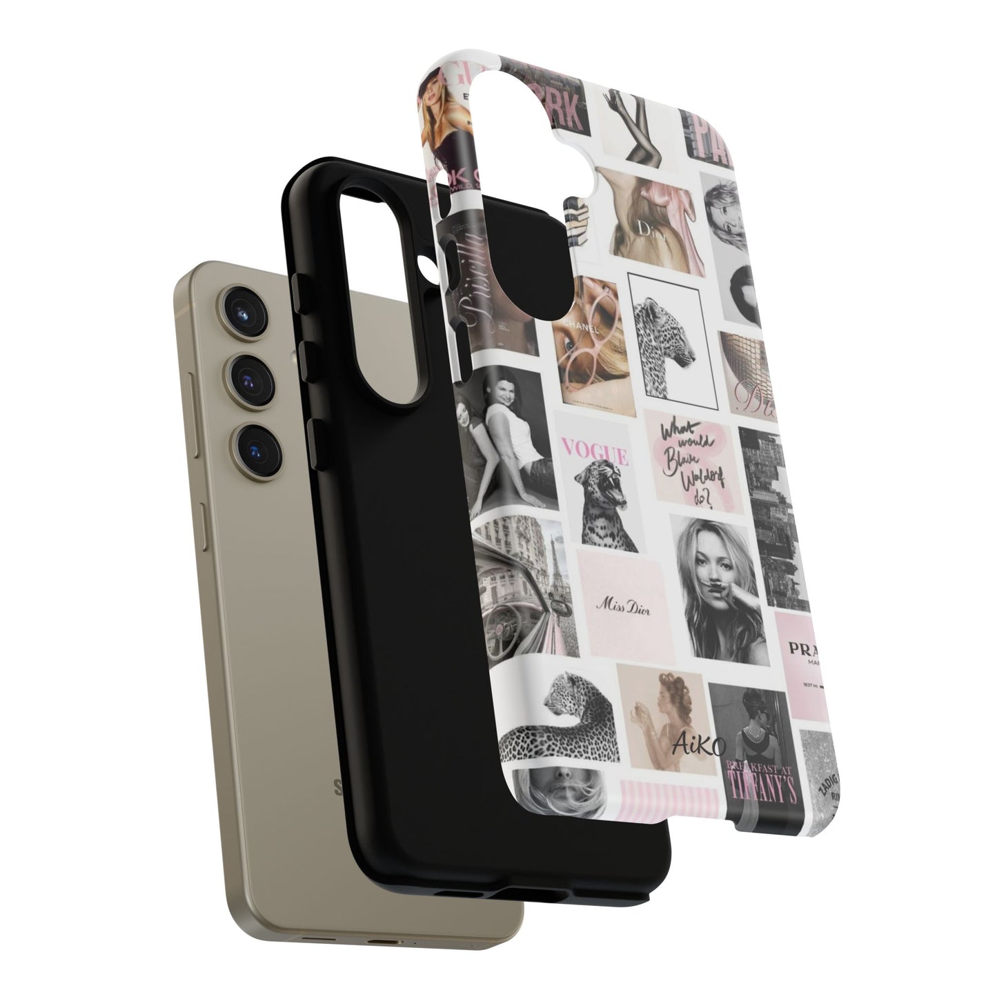 Fashion Collage Phone Case — Pink Vogue Magazine Aesthetic Tough Case