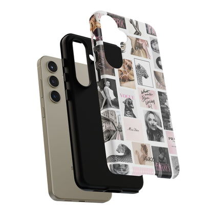 Fashion Collage Phone Case — Pink Vogue Magazine Aesthetic Tough Case
